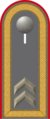 Dienstgradabzeichen eines Oberfeldwebels der Heeresflugabwehrtruppe auf Schulterklappe der Jacke des Dienstanzuges für Heeresuniformträger